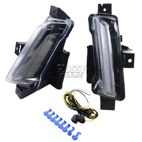 Pair Black Left And Right LED Fog Lamp For Chevrolet 16-20 Chevy Camaro ZL1 84341735 84341736